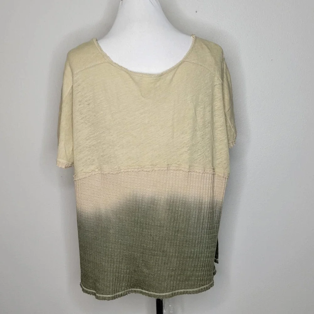 Free People Sundial Dip Dye Thermal Tee Size Small‎